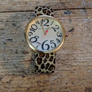 Leopard print Betsey Johnson watch